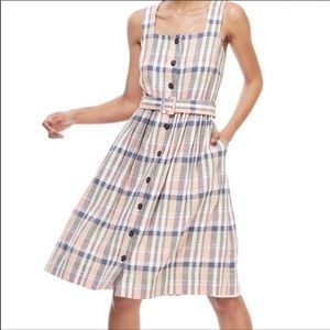 Gal Meets Glam Dress NWT | a-line dress | Plaid dress | pink and blue dress